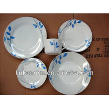 Conjunto de vajilla de porcelana fina Haonai, platos de hoja azul y juegos de taza